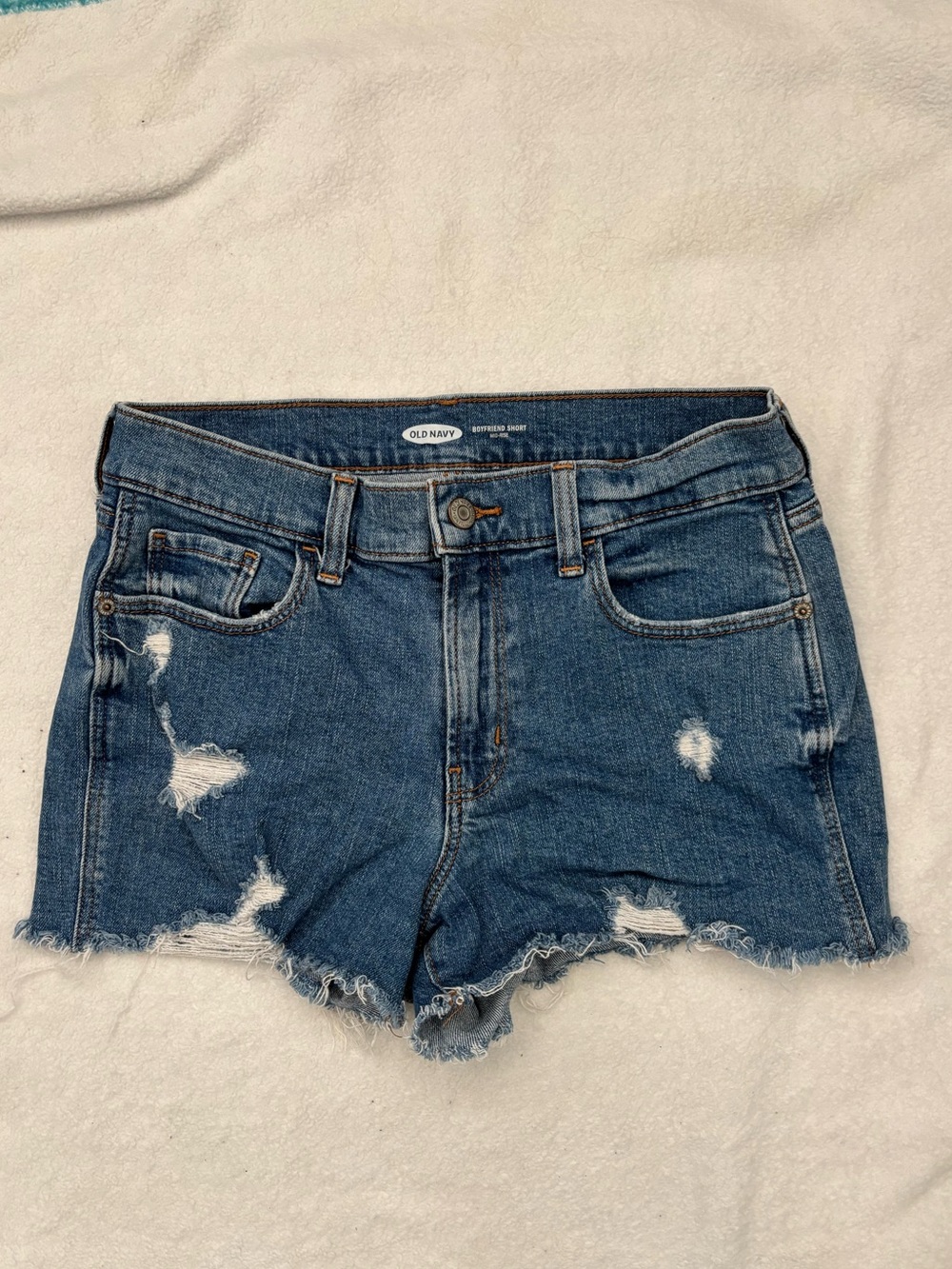 Old Navy Blue Distressed Boyfriend Shorts